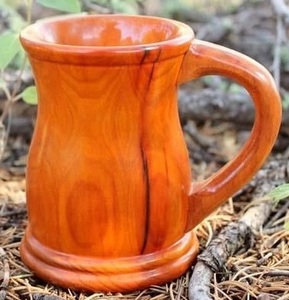 Wooden Mug Handmade Solid Wood Coffee Cup Natural Finish Rustic Style Eco Friendly Drinkware for Dining - Product Image 4