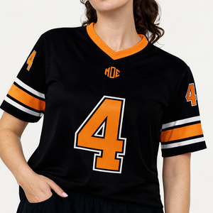 T-shirts de football streetwear personnalisés, impression par sublimation, logo de marque, coupe ample, maillot de football américain vintage en mesh - Product Image 2