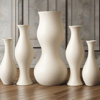 Grand vase à fleurs cylindrique pour escaliers de mariage moderne décoration de sol en métal et verre pour la maison Vases à fleurs en forme d'amphore en cristal bon marché