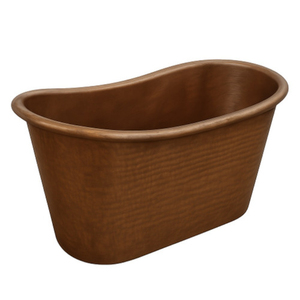 Baignoire autoportante en cuivre élégante, finition cuivre antique, grande taille, écologique, pour salle de bain - Product Image 2