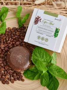 สบู่กาแฟมิ้นท์แบบก้อน ผลิตเองจากโรงงานโดยตรง สบู่กาแฟธรรมชาติทำมือ สำหรับอาบน้ำและดูแลผิวกาย - Product Image 5