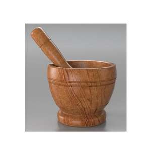 Mortero y Pilón de Madera Ecológicos Hechos a Mano, Herramienta Manual para Moler en la Cocina - Product Image 5