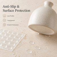Butoirs plats transparents en PVC pour meubles, protection antichoc de surface 21x6mm