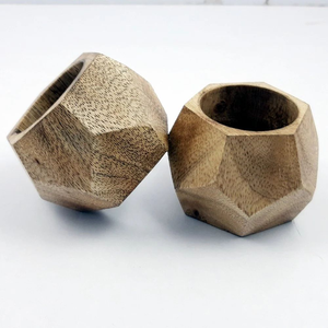 Anneaux de serviette en bois classiques de qualité supérieure, faits à la main, écologiques, pour la décoration de table de mariage ou de fête, FAIZA CRAFT, provenant de l'Uttar Pradesh - Product Image 4