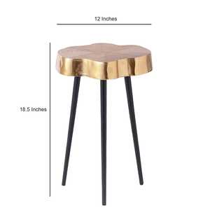 Top Choice Modern <b>Gold</b> Top Tripod Side <b>Table</b> 12x18.5 Inches Contemporary Living Room Furniture - Product Image 1