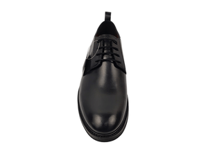 Zapatos Oxford de Vestir para Hombre, de Cuero Genuino Negro, Punta Redonda, con Cordones, para Oficina y Carrera Profesional, Color Sólido, Suela de Goma, para Todas las Temporadas - Product Image 4