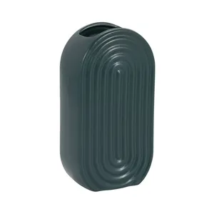 Minimalist Oval Metal Tabletop Vase Handmade Decorative Holder for Fresh Flowers <b>Dried</b> Flowers Pampas <b>Grass</b> - Product Image 4