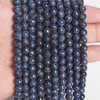 Perles de saphir naturel authentique qualité AA+ bleu profond micro-facettées taille brillante effet changeant de couleur certifié tiers