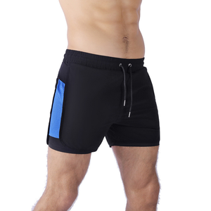 OEM Contrasting Color Custom Breathable <b>Mid</b> Waist Short Shorts for Men Training Quick Dry Fitness Running Double <b>Layer</b> Worsted - Product Image 5