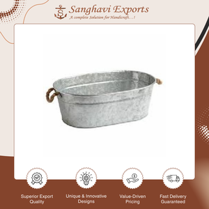 Best Quality Luxury Design <b>Galvanized</b> Tin <b>Tubs</b> Vintage Metal <b>Galvanized</b> Flower Pots and Wine Bottle <b>Tub</b> for Garden Decoration - Product Image 3