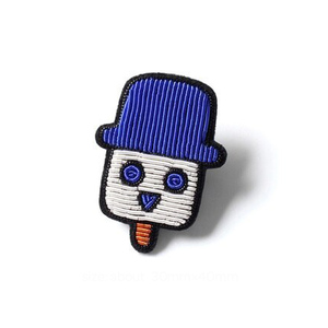 Handmade Luxury Fashion Brooch Custom Crown Heart Embroidery with Bullion Wire Beads Handcrafted <b>Pin</b> for Clothing Accessory - Product Image 1