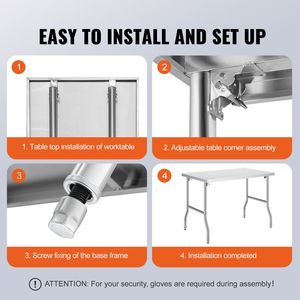 Tavolo da Lavoro Pieghevole in Acciaio Inox per Uso Commerciale 48x30 con Lavello Integrato - Product Image 6