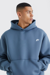 Nuevas Sudaderas con Capucha para Hombre, Color Azul Pizarra, 100% Algodón, Corte Holgado, Hombros Caídos, Tela Deportiva, Logotipo Personalizado, Sudadera con Capucha, Ecológica, OEM - Product Image 2
