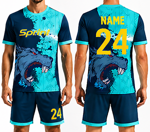 Ensemble de maillots de football personnalisés de haute qualité 2022, 100% polyester, impression par transfert thermique, technologie de découpe automatisée, logo personnalisé, équipe - Product Image 1