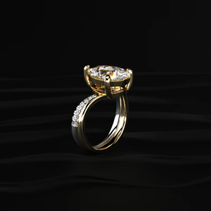 Bague de fiançailles en diamant de laboratoire avec accents, style classique et romantique, diamant Radiant Love, provenant d'un fournisseur et fabricant indien - Product Image 3