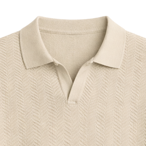 Polo de Punto para Hombre, Manga Corta, Algodón Premium Texturizado, Corte Ajustado, Estilo Casual Elegante, Ropa de Verano Transpirable, Venta al Por Mayor - Product Image 2