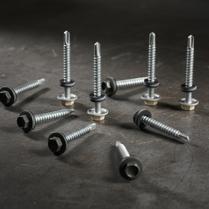 PDC Model 12 Hex Head Self Drilling <b>Screw</b> Bonded EPDM Washer Carbon Steel Coarse Thread <b>Galvanized</b> Zinc Plated Class 4.8/6.8 - Product Image 1