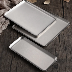 Creative Premium Quality Stainless Steel Serving Tray for <b>Table</b> Centerpieces Food Grade Storage Organizer Tray At Best Price - Product Image 4