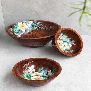 Unique Design Wooden <b>Enamel</b> <b>Dish</b> Serving Bowl Handmade Lightweight Reusable Wedding Parties Large storage Dinner Serving Bowl - Product Image 2