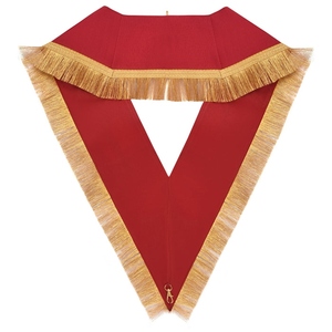 Collier de Maître Maçon Loge Bleue - Ruban Rouge avec Tresse Dorée et Franges, Régalia Maçonnique, Accessoire Cérémoniel pour Loge Fraternelle - Product Image 5
