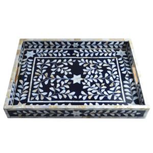 Bandeja de Madera para Servir, Ideal para el Hogar, Hoteles y Restaurantes, Bandeja de Diseño para Servir Alimentos con Acabado Decorativo en Varios Colores - Product Image 1