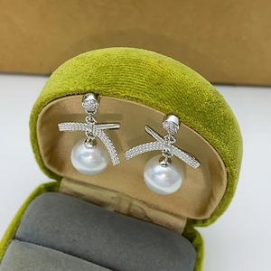 Pendientes Colgantes de Plata S925 con Perlas de Agua Dulce Grandes de 9-10 mm, Accesorio de Moda Personalizado Famoso en Internet - Product Image 4