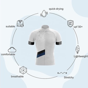 Ensemble de maillot de cyclisme unisexe personnalisé sublimé, coupe ajustée, léger, coupe-vent, 100% polyester, avec cuissard, cadeau pour cyclistes - Product Image 4