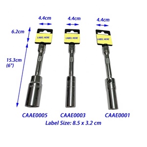 TAIWAN CALIBRE Industrial 3/8" Dr X 6 Point Magnetic Swivel Spark <b>Plug</b> <b>Socket</b> 9/16" 5/8" 13/16" Sizes 6" Length <b>Extension</b> - Product Image 5