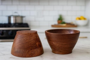Cuenco de madera de acacia natural, cuenco de madera para frutas, cuenco para servir nueces, cuenco de madera ecológico, cuenco de acacia hecho a mano, cuenco de madera clásico - Product Image 3
