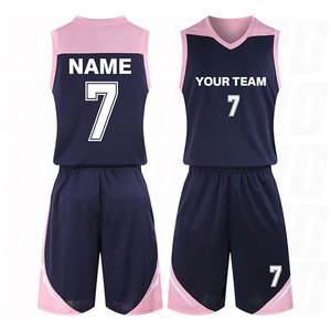 Conjunto de Uniforme de Baloncesto Rosa y Azul, Camisetas y Pantalones Cortos de Baloncesto Personalizados para Hombres y Jóvenes, Uniformes de Equipo Personalizados al por Mayor - Product Image 1