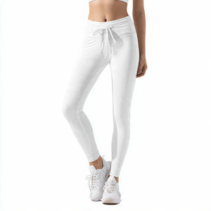 Leggings de compression pour femme, taille haute à cordon de serrage, pour le sport, le yoga et le fitness - Product Image 2