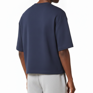OEM Boxy Cropped Length <b>Box</b> Fit Men Oversized T-Shirt Custom Logo Blank Heavyweight 200 GSM <b>Drop</b> Shoulder Essentials T Shirts - Product Image 2