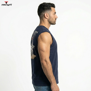 Custom Logo Polyester Knit <b>Tank</b> <b>Top</b> Summer Sporty Style Breathable Quick Dry Anti-Pilling Loose Design Sleeveless Vest - Product Image 5