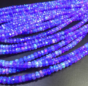 <b>Pink</b> Full Flash Opal Gemstone Beads 16" Strand Rondelle Welo Ethiopian 3.5-5.5mm Natural <b>Drilled</b> Faceted High Grade Color Play - Product Image 2
