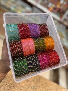 Premium Quality Glass Bangles 12 Colours 12 Dozen Bangles <b>Box</b> Beautiful Colours Suitable For All Occasions Trending Bangles - Product Image 3