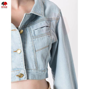 Ryan Pro Gear <b>Customized</b> <b>Denim</b> <b>Jacket</b> For Women Breathable and Comfortable Fabric with <b>Customized</b> Logo OEM Design - Product Image 4