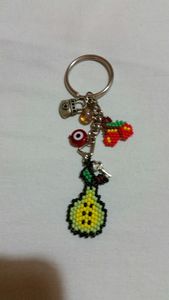 MD HANDICRAFTS Eco-Friendly Colorful Hand Beaded <b>Keychain</b> with Embroidered Floral Pattern Fashion Accessory - Product Image 1