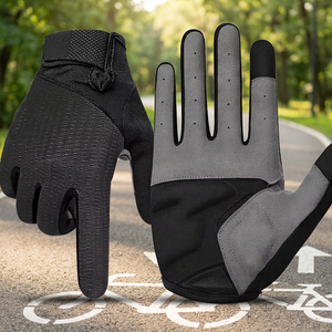 Gants de cyclisme demi-doigts en polyester respirant et réglables avec coussinets antichoc pour VTT, vélo de course et sports - Product Image 4