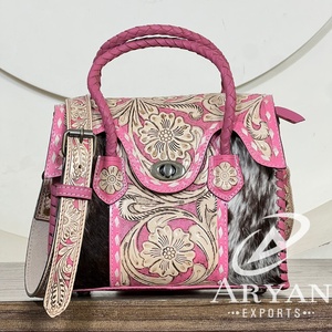 Nouveau Sac à Main Mini Satchel en Cuir de Vachette Gravé Motif Floral 2026 pour Femme – Sac Bandoulière et Fourre-tout de Créateur - Product Image 1