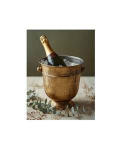 Decorative luxury brass ice bucket for <b>serving</b> drinks with elegant design sturdy construction and insulated body - Product Image 1