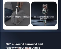 Stabilisateur portable intelligent IA à quatre axes anti-tremblement avec lumière d'appoint rétractable et perche à selfie Bluetooth pour téléphones mobiles sportifs en plastique