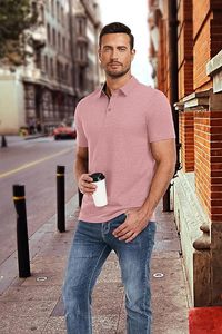 Camisas de Golf Personalizadas para Hombre, Transpirables, con Logotipo Bordado en la Parte Delantera, 100% Algodón, Antiarrugas, Manga Corta, Venta al Por Mayor de Fábrica - Product Image 4