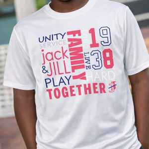 Camiseta Dri Fit para jóvenes Jack and Jill, diseño blanco de unidad familiar y juego fuerte, desde 1938, camiseta informal para niños - Product Image 5