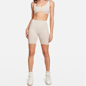Sujetador deportivo sin costuras para mujer, espalda cruzada, cuello redondo, diseño recortado, soporte medio, para yoga, color liso, elastano, poliéster - Product Image 5