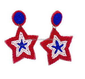 Pendientes Colgantes Bohemios de Cuentas con Diseño de Flor y Cascanueces, Hechos a Mano, Joyería Navideña Temática, con Cuentas de Semillas, de Destaque, Regalo Unisex - Product Image 2