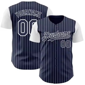 Proveedor de Uniformes Deportivos Personalizados, Jersey de Béisbol a Rayas, Transpirable, de Secado Rápido, para Equipos, Servicio OEM y ODM, Venta al Por Mayor - Product Image 3