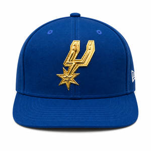Casquette snapback bleue à 6 panneaux avec broderie de logo en feuille d'or, chapeau décontracté unisexe - Product Image 2