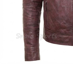 Chaqueta de cuero personalizable de color sólido, a prueba de viento y cálida, tallas grandes, chaquetas de cuero para hombre en venta - Product Image 4