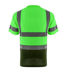 T-shirt de travail de sécurité haute visibilité personnalisé à manches régulières pour la construction, respirant, avec bandes réfléchissantes sur le devant - Product Image 4