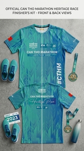 เสื้อวิ่งมาราธอน Cantho แบบกำหนดเอง เสื้อผ้ากีฬาน้ำหนักเบา ระบายความชื้นได้ดี เสื้อแขนสั้นสำหรับทุกเพศ ผลิตจากโพลีเอสเตอร์ - Product Image 2